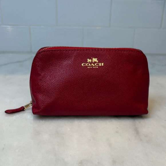 Coach Saffiano Leather Toiletry Bag Cosmetic Case Pouch - NWT - Picture 1 of 16